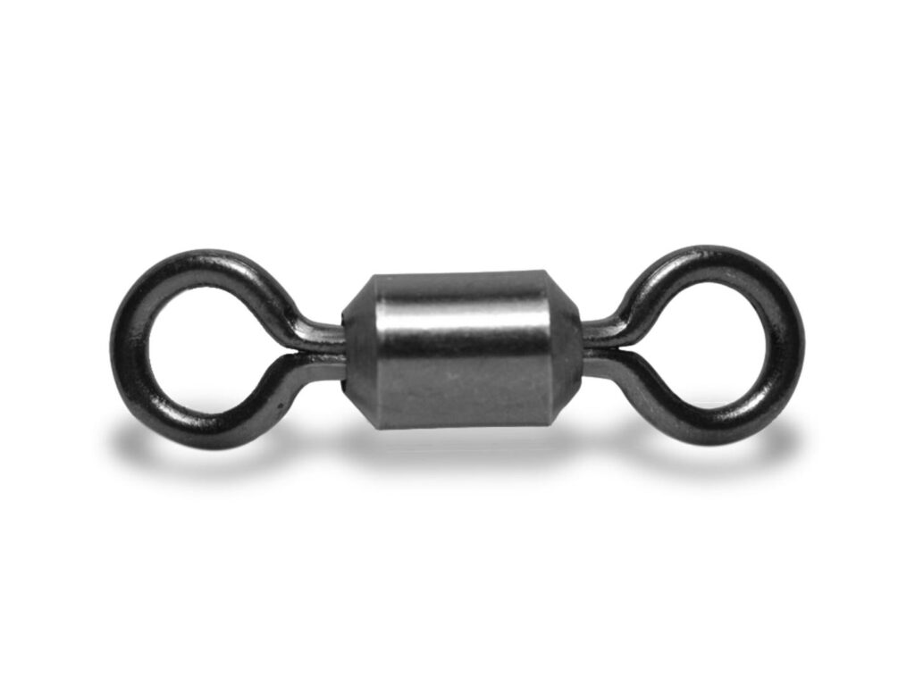 a picture of a steel fishing swivel