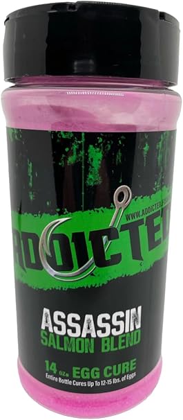 Addicted Fishing Assassin salmon egg cure blend for river fishing