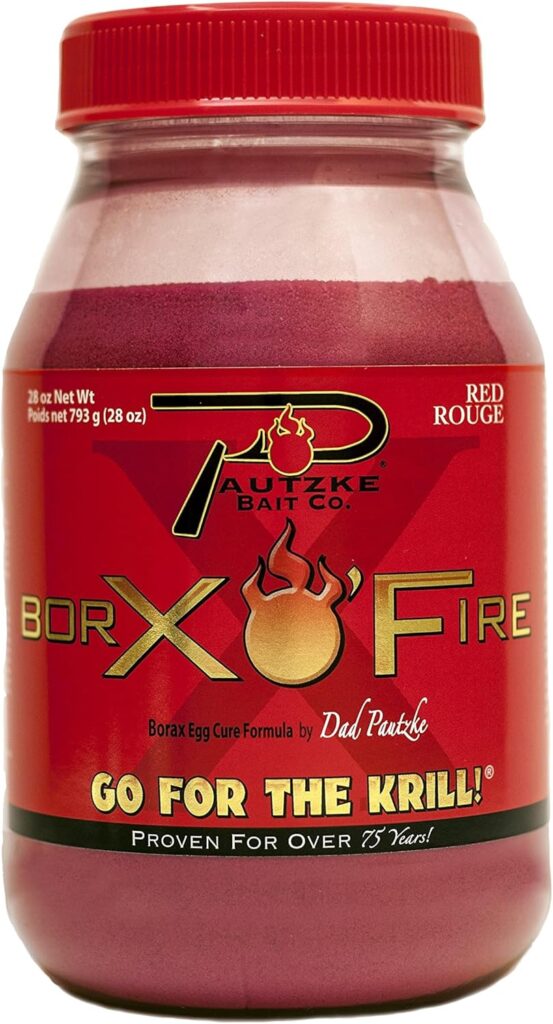 Pautzke BorX O Fire egg cure for tightening loose salmon eggs