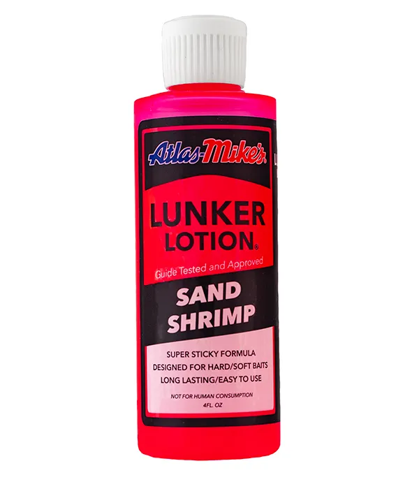 Atlas Mike's Lunker Lotion Sand Shrimp scent for salmon fishing bait