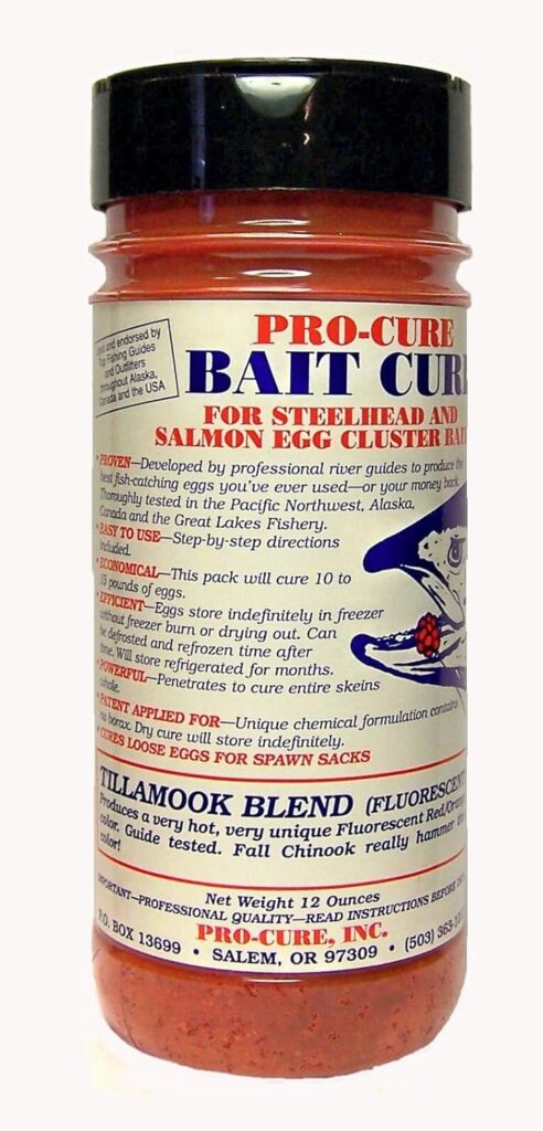 Pro-Cure Tillamook Blend salmon egg cure for coastal river fishing