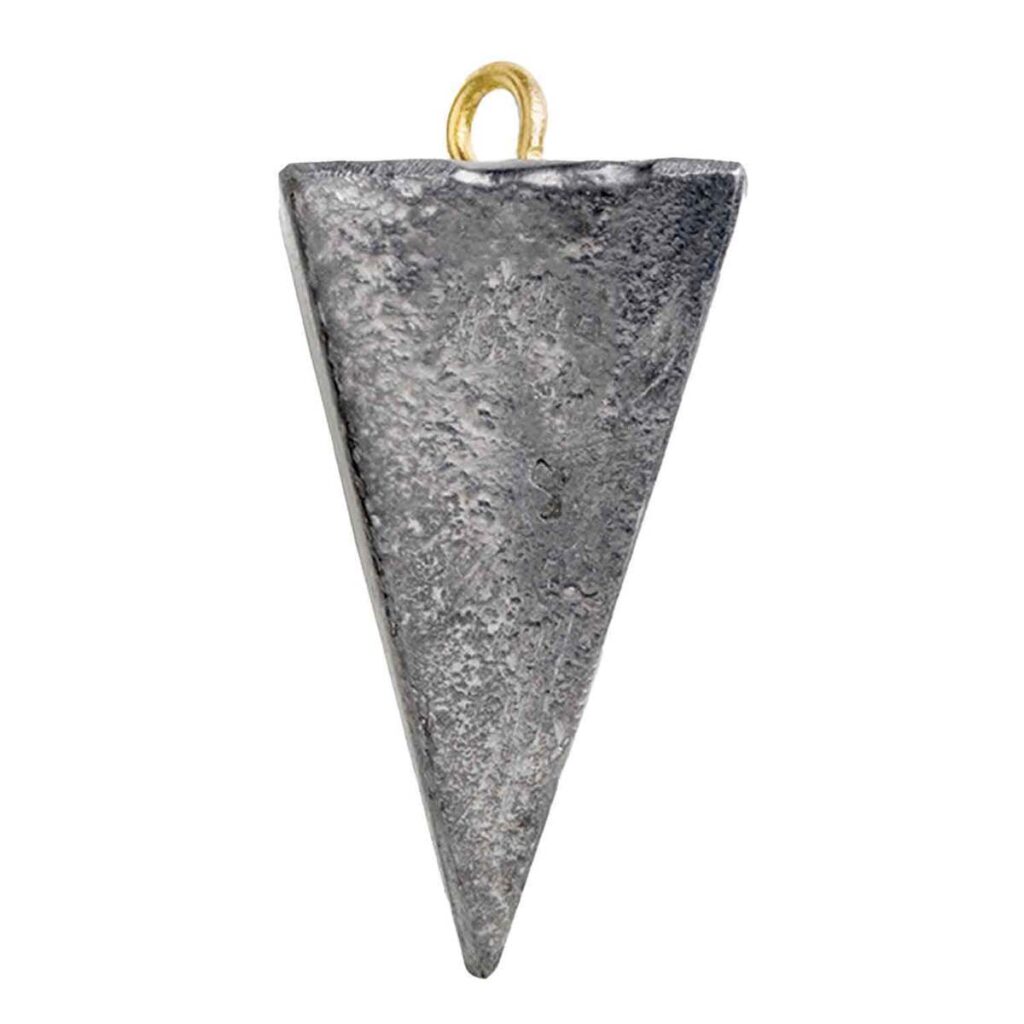pyramid sinker weight used for salmon plunking rigs