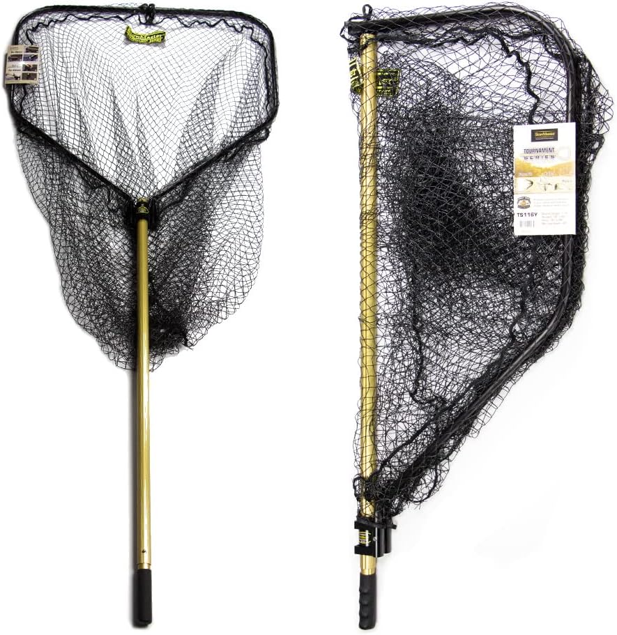 StowMaster TS116Y salmon landing net with large oblong hoop, deep bag, and telescoping handle